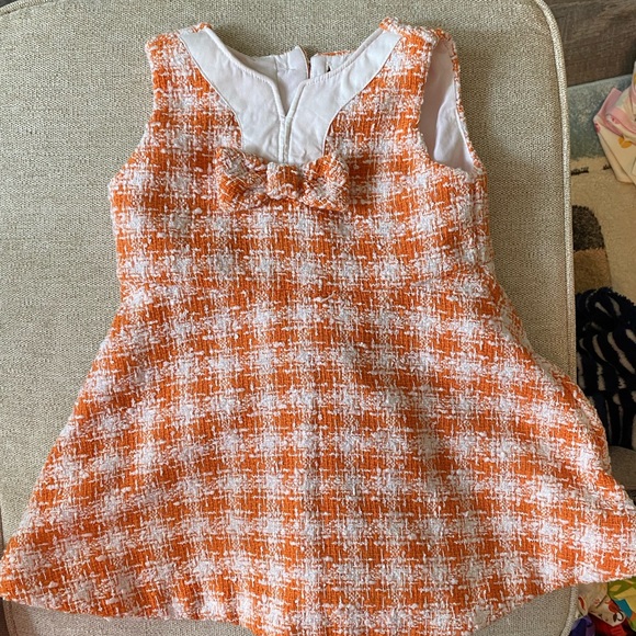 Janie and Jack orange plaid matching jacket and dress - Picture 5 of 8